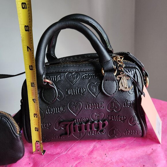 Juicy Couture NWT Semi Charmed Mini Black Bag and pouch 3 Pc Satchel set - Picture 4 of 9